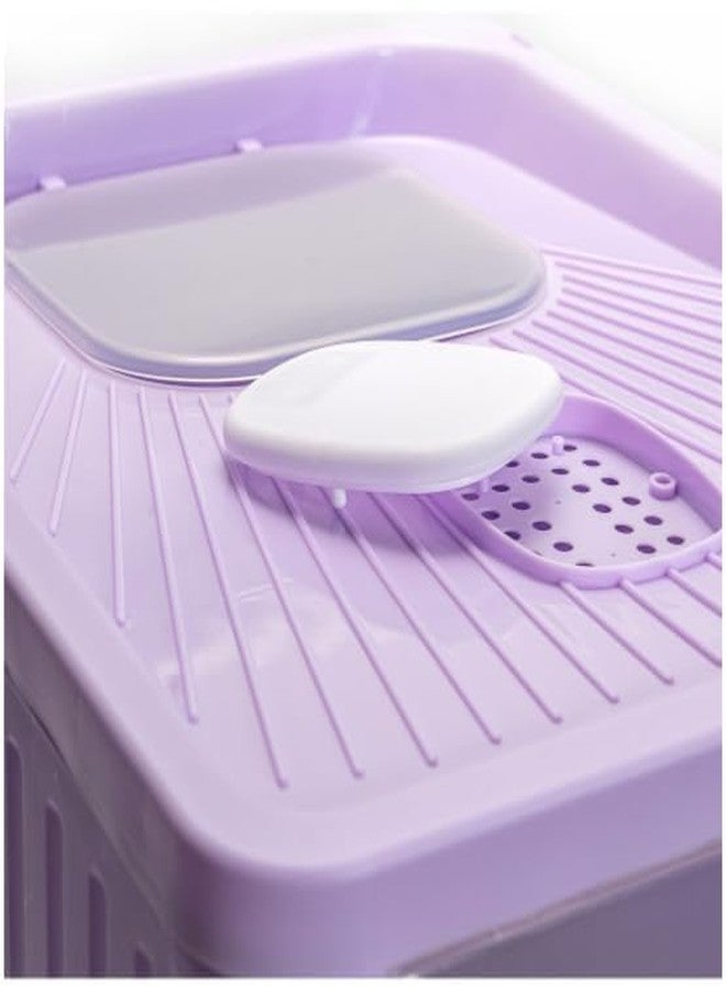 KittuPet صندوق فضلات القطط القابل للطي من كيتو بيت، صندوق فضلات مغلق وقابل للطي، صندوق فضلات كبير للقطط الكبيرة، صندوق فضلات كبير للقطط، مرحاض للقطط الكبيرة - Image 4